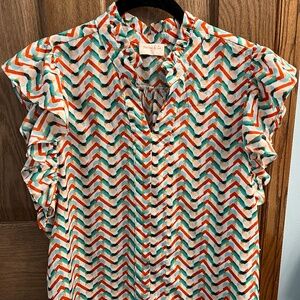 Women’s ruffle sleeve blouse, like new